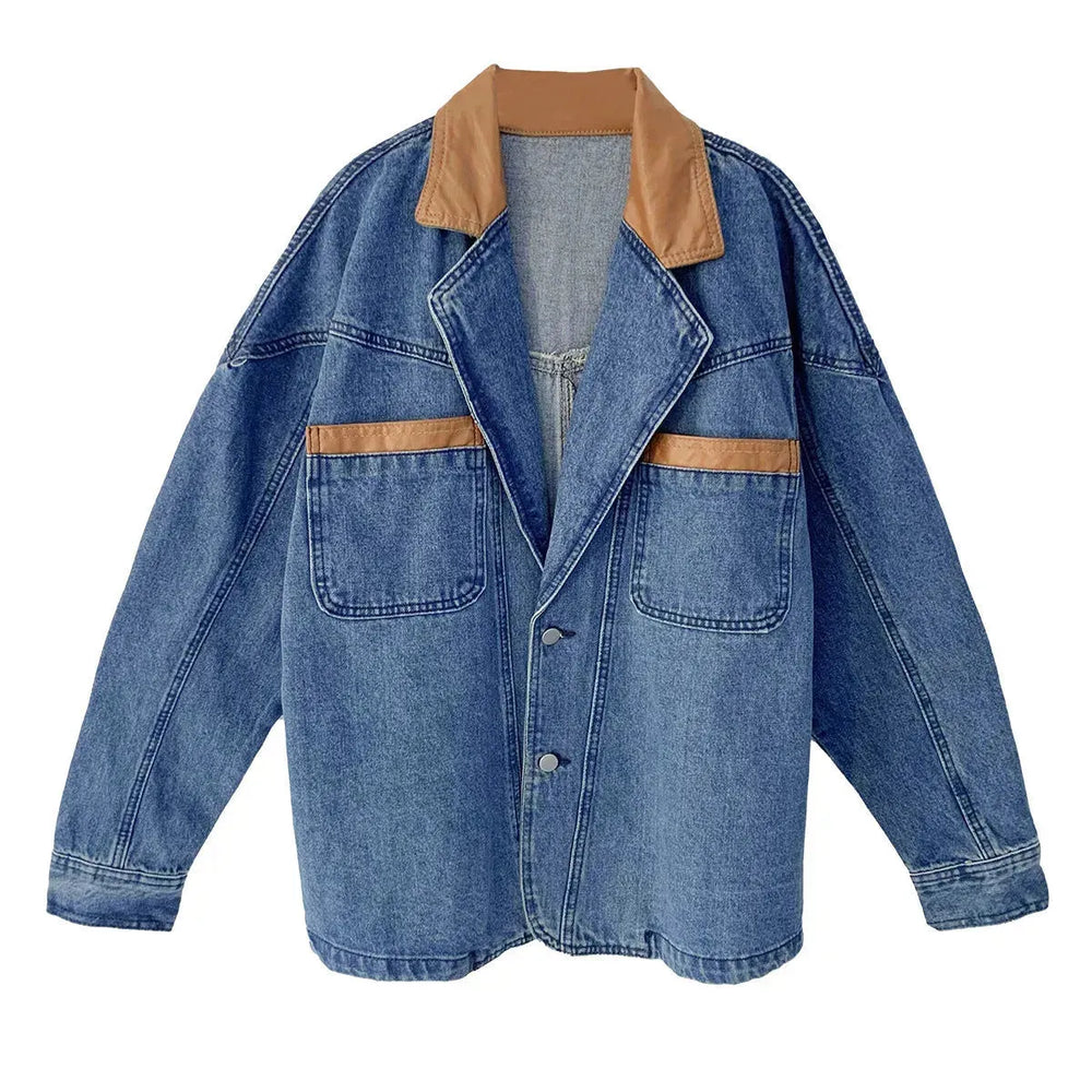 Casual Loose Oversized Lapel Unisex Cotton Denim coat Jacket L - EX-STOCK CANADA