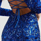 Sexy Backless Sequins Dress Fashion Slim Square Neck Long Sleeves Dresses Women Clothing - EX-STOCK CANADA