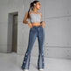 Women's High Waisted Star Patchwork Flare Bell Bottom Denim Pants 4th Of July Outfits For Curvy Girls Slim Fit Curve Enhancing Soft Stretch Fabric EX-STOCK Canada 