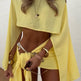 Apricot and yellow women's top and skirt set
