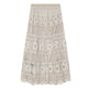 Retro Vacation Style Crocheted Hollow Beige Maxi Skirt - EX-STOCK Canada