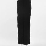 Women's Retro Casual Black High Waist Long front Split Skirt - EX-STOCK Canada