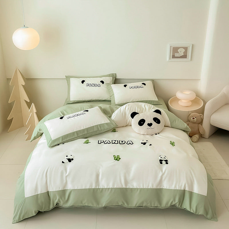 Cotton Four-piece Set Washed Fitted Sheet Duvet Cover Sheets Three-piece Bedding Set EX-STOCK Canada 