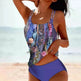 Vintage Printed Split High Waist Conservative Swimwear - EX-STOCK CANADA