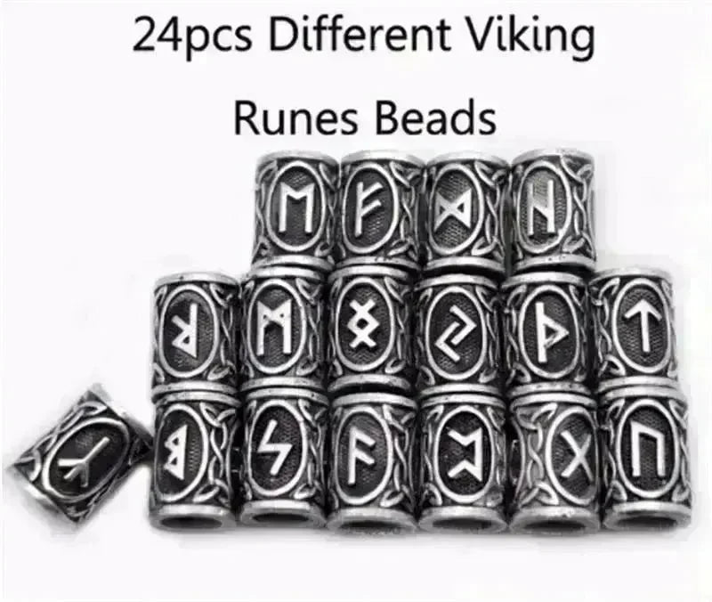 Set Of Viking Rune Bead Bracelets Gothic Bracelets - EX-STOCK CANADA
