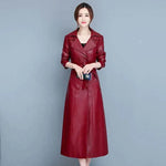 Slim fit Long Sleeve Leather Blazer Dress formal Winter dress - EX-STOCK Canada