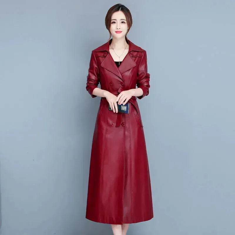 Slim fit Long Sleeve Leather Blazer Dress formal Winter dress - EX-STOCK Canada