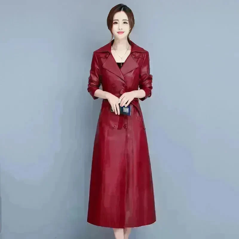 Slim fit Long Sleeve Leather Blazer Dress formal Winter dress - EX-STOCK CANADA