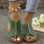 New Summer Wedges Sandals With Elastic Band Design Casual Fish Mouth Shoes For Women - EX-STOCK CANADA