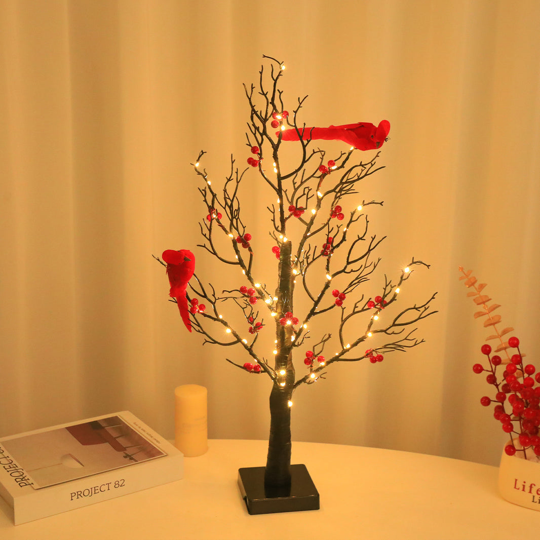 Lighted Mini Birch Tree Light LED Cardinals Christmas Tree Vintage Glowing Tree Light For Table Holiday Home Xmas Decoration EX-STOCK Canada 