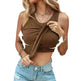 Cotton Round Neck Vest Top Summer Casual Solid Color Bottom Sleeveless Tank Top  For Women - EX-STOCK CANADA