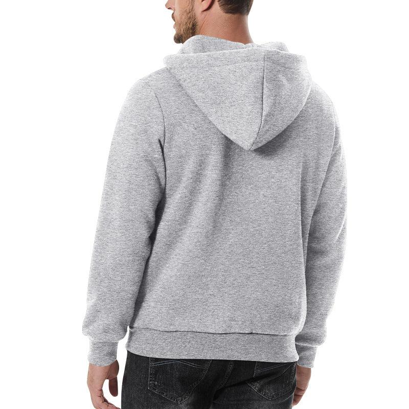 New Men's Heavy Fleece-lined Half-zip Sporty Casual Hooded Sweatshirt EX-STOCK Canada 