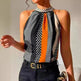 Women's Polka Dot Color Matching  High Neck tops for Elegant Women Classy Halter Neck Tops for Women - EX-STOCK CANADA