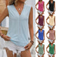Summer Sleeveless Lace Blouse Tops Women V-neck top - EX-STOCK Canada