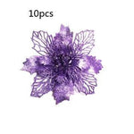 Glitter Artifical Christmas Flowers Christmas Tree Decorations For Home Fake Flowers Xmas Ornaments New Year Decor - EX-STOCK Canada