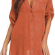 European And American Sun Protection Women Beach Linen Shirt dress - EX-STOCK CANADA