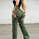 Straight Leg Cargo Pants Women High Waist Casual Baggy Pants - EX-STOCK Canada