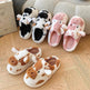 Cute Cartoon Cow Plush Slippers Winter Warm Indoor Bedroom Floor Fuzzy Slipper Couple Non-slip House Shoes - EX-STOCK Canada