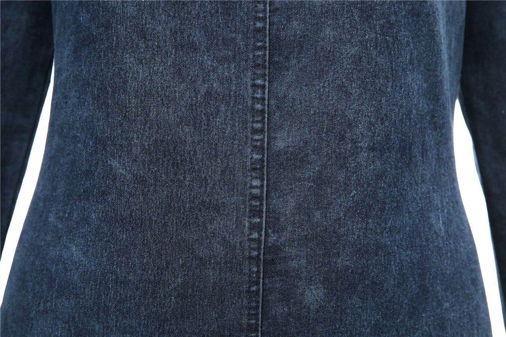 Sleeveless Denim Dress Women's Vintage Cut Neck Wrap Jeans EX-STOCK Canada 