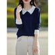 Lapels Bottoming Sweater blouse top For Women - EX-STOCK Canada