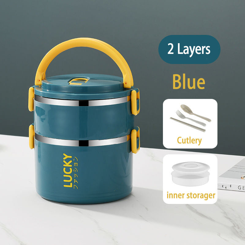 Stainless Steel Microwave Oven Sealed Insulated Lunch Box With Lid EX-STOCK
