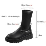 Thick Sole Knee High Boots For Women Chunky Heel Black Long Boots Leather Knight Boots Fashion Winter Shoes - EX-STOCK Canada