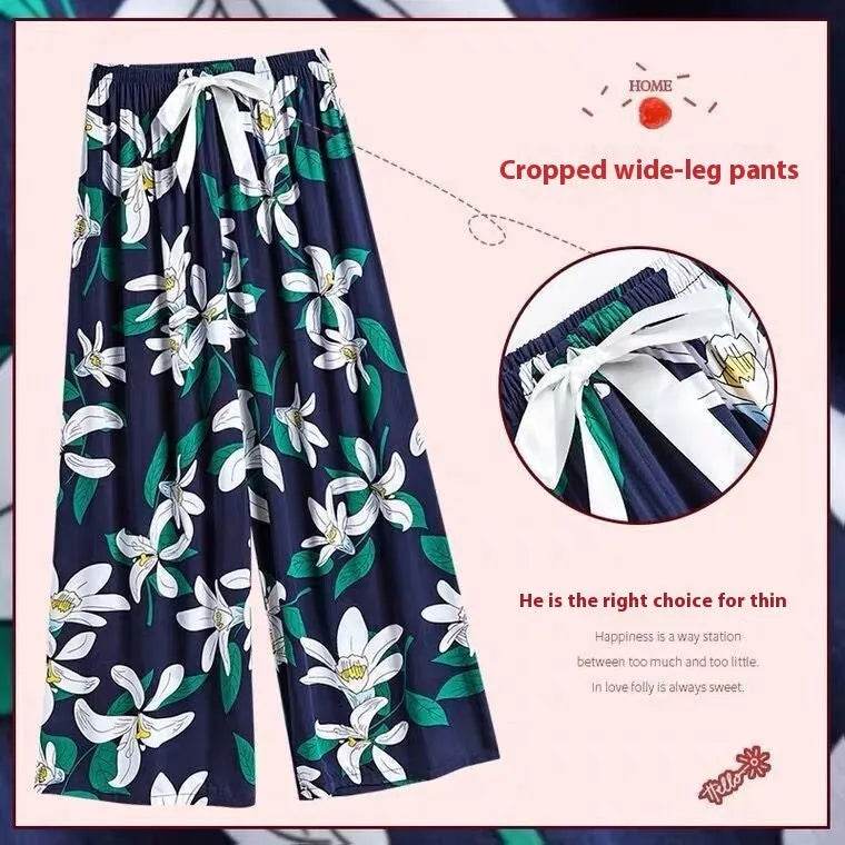 Cotton Silk Pajama Lounge trouser Pants Summer Women - EX-STOCK Canada
