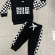 Children Plaid Printed Long-sleeve Sweater Set Casual baby outfit for Boys Baby two piece for boys - EX-STOCK Canada