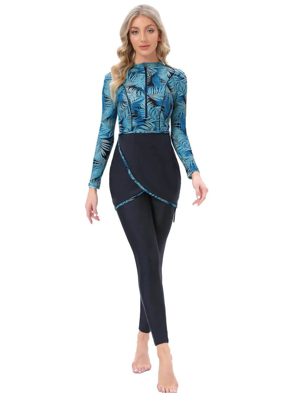 Long Sleeve Zipper ArabSwimsuit With Hat Chest Pad 3 Piece Conservative - EX-STOCK Canada