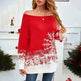 Snowflake Off-the-shoulder Cashmere Christmas Sweater top Women - EX-STOCK CANADA
