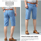 Men's Ice Silk Stretch Denim Shorts – Ultra-Thin Cooling Fit | Black, Blue, Light Blue | Sizes 28–40
