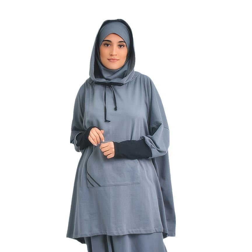 Nahost Arabisch Einfarbiges Kapuzen-Sportanzug-Set mit Kordelzug und Tasche - EX-STOCK Canada