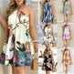 Printed Dress Summer Off-Shoulder Hanging Neck Sleeveless Sexy Dresses Women - EX-STOCK Canada