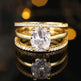 Four-claw Inlaid Ring Three Ring Set Oval Female - EX-STOCK Canada