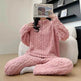 Autumn And Winter New Twist Zipper Couple Fleece-lined Thick Coral Fleece Pajamas Homewear Loungewear Sleepwear For Sleeping - EX-STOCK Canada