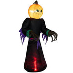 HOMCOM 7 Halloween Inflatable Outdoor Decoration Reaper Ghost Pumpkin, Blow Up LED Yard Decor For Garden, Lawn, Party, Holiday, Waterproo - EX-STOCK Canada