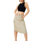 Women Casual Street wear High waisted Pencil Midi Cargo Skirt - EX-STOCK Canada