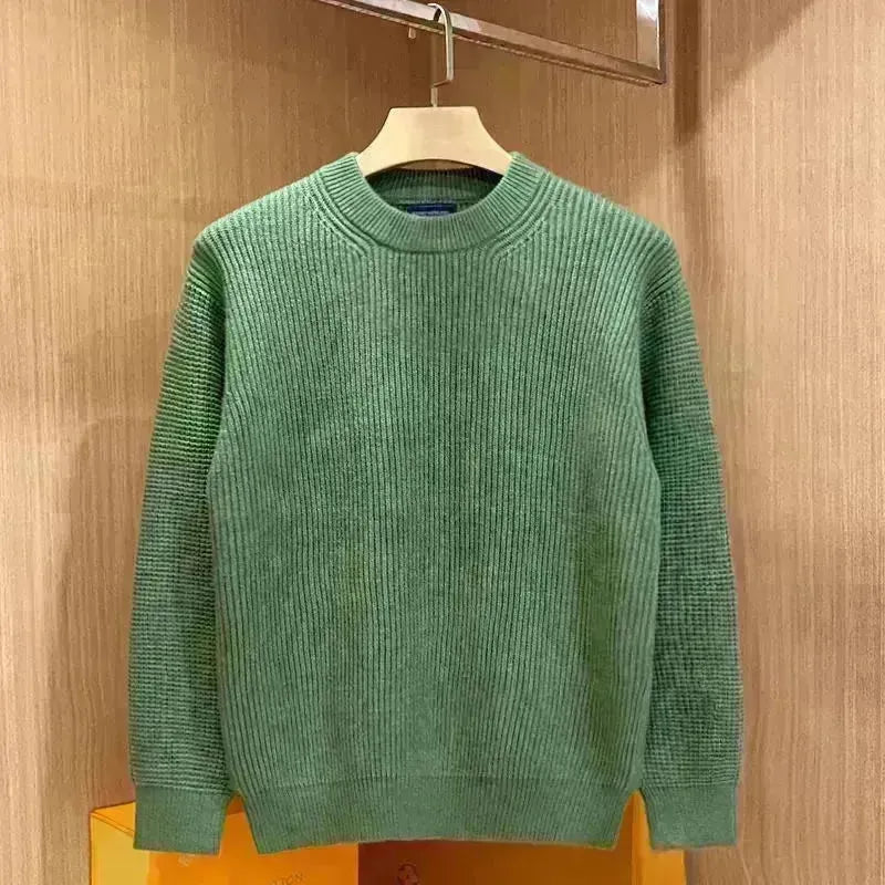 Autumn Fashion Knitted Woolen Thick Round Neck Pullover Sweater for men