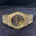 Hip Hop Full Square Diamond Luminous Hollow Mechanical Watch - EX-STOCK Canada