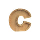 Wooden letter 'C' on a white background