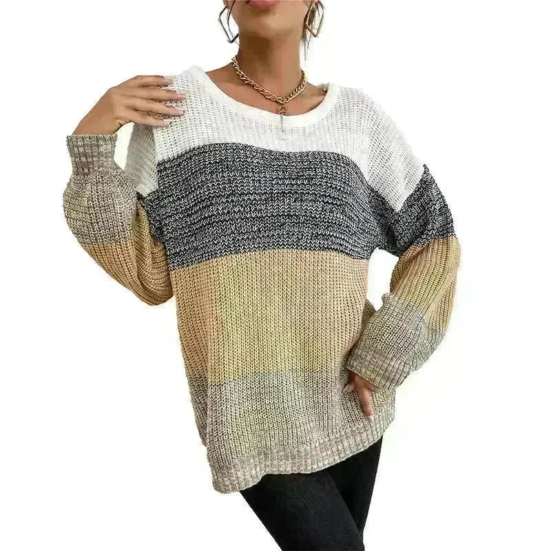 Winter Jacquard Knitted Pullover Sweater Tops for Women - EX-STOCK CANADA