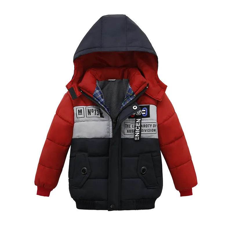 Small Medium-Sized Boys Cotton-Padded Fur Hoodie Winter Jackets for kids - EX-STOCK Canada