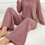 Round Neck Loose Trousers Suit Homewear - EX-STOCK Canada