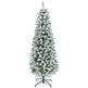 6ft Pencil Christmas Tree, Flocked Tree With 479 Branch Tips And Metal Base For Home, Indoor, Holiday EX-STOCK Canada 