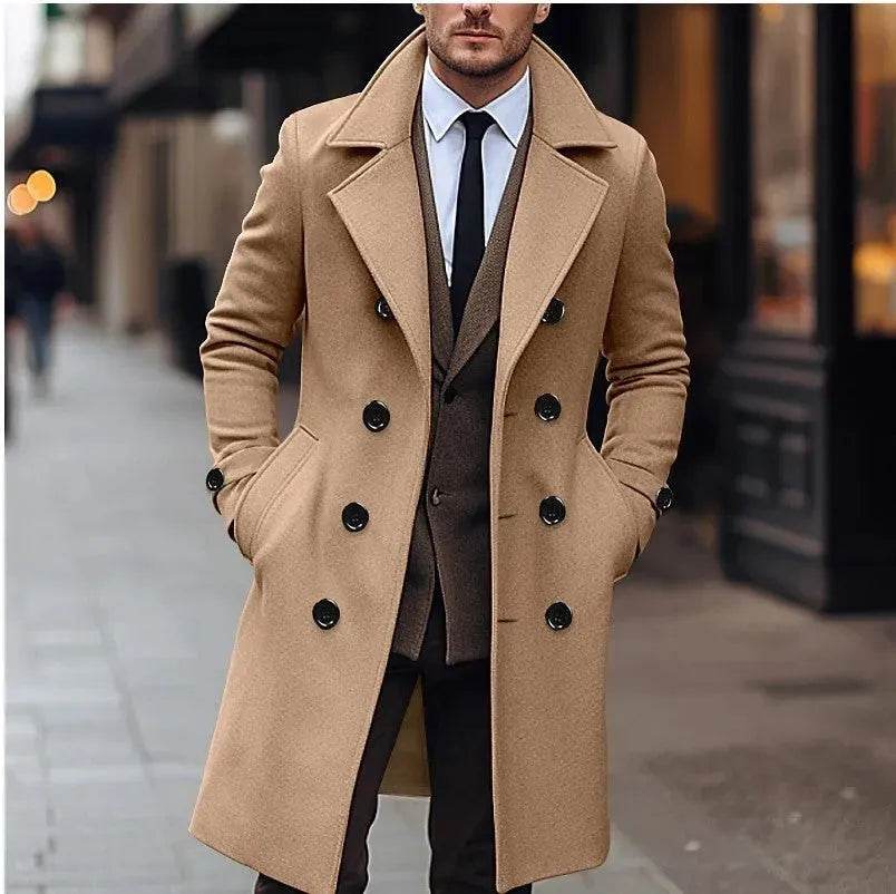Fall Winter Men Woolen Coat Double Breasted Overcoat for men - EX-STOCK Canada