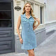 Fashion Sleeveless Denim Dress With Pockets Summer Casual Button Short Dresses Womens Clothing - EX-STOCK CANADA