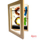 
Children's Wooden Art Display Frame – Folding Front-Opening Storage, Black/White/Wood, A4/A3/8K