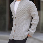 Single-breasted Long Sleeve Lapel Sweater Men's Clothing EX-STOCK Canada 