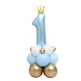 Balloon arrangement with number '1' and crown on a white background