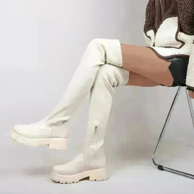 Long Boots Women Winter Shoes Fashion Side Zipper Knee High Boots - EX-STOCK CANADA